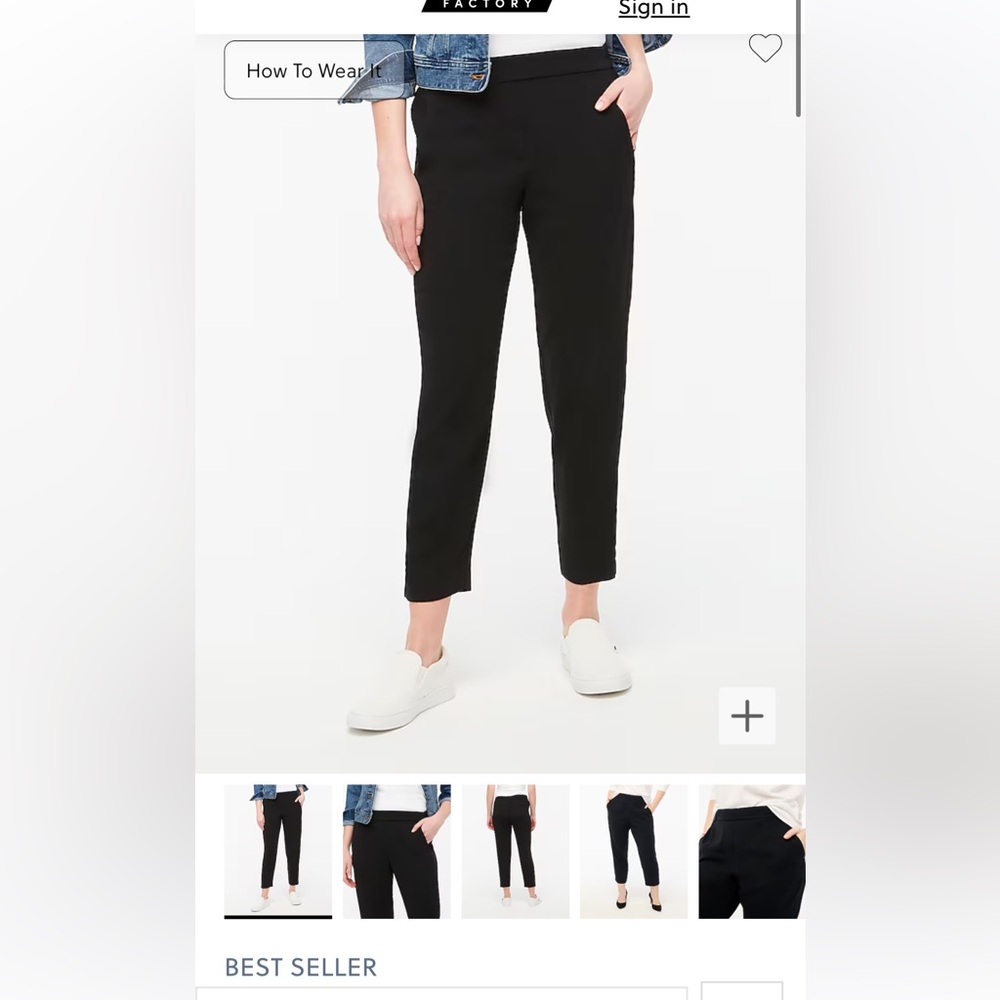 J.Crew Factory Jamie pant - Black in 0T.
